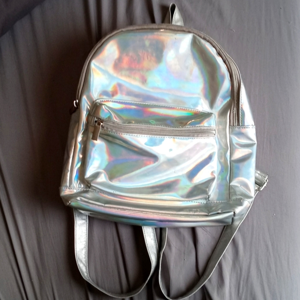 Chrome/rainbow backpack